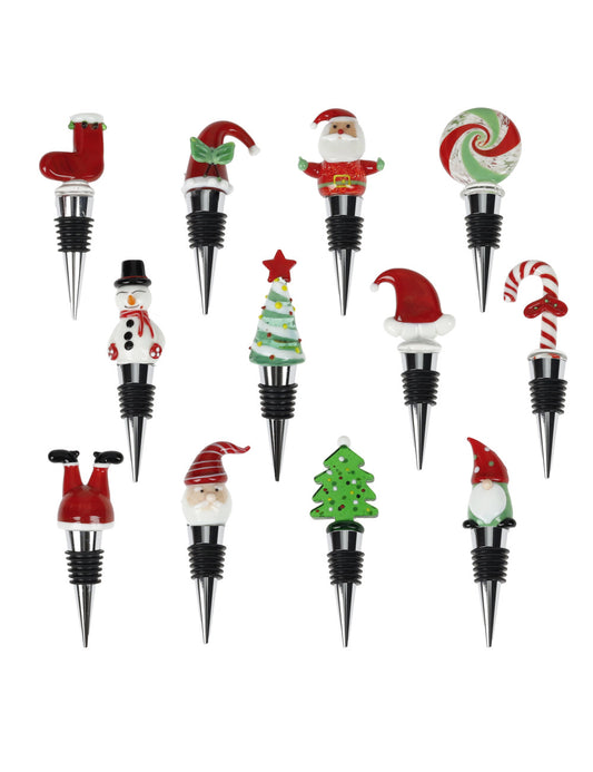 TAPPO CHRISTMAS DECORIE COLORI ASSORTITI DISPLAY VETRO/ZINC ALLOY 12 PZ BRANDANI