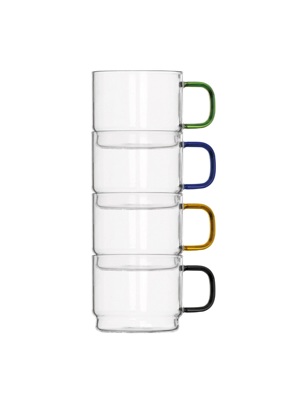 TAZZA BRIDGE IMPILABILE COLORI ASSORTITI SET 4 PZ VETRO