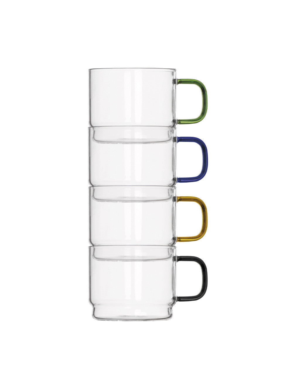 TAZZA BRIDGE IMPILABILE COLORI ASSORTITI SET 4 PZ VETRO