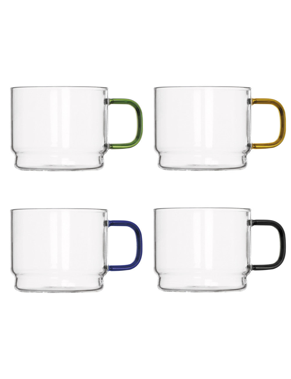 TAZZA BRIDGE IMPILABILE COLORI ASSORTITI SET 4 PZ VETRO