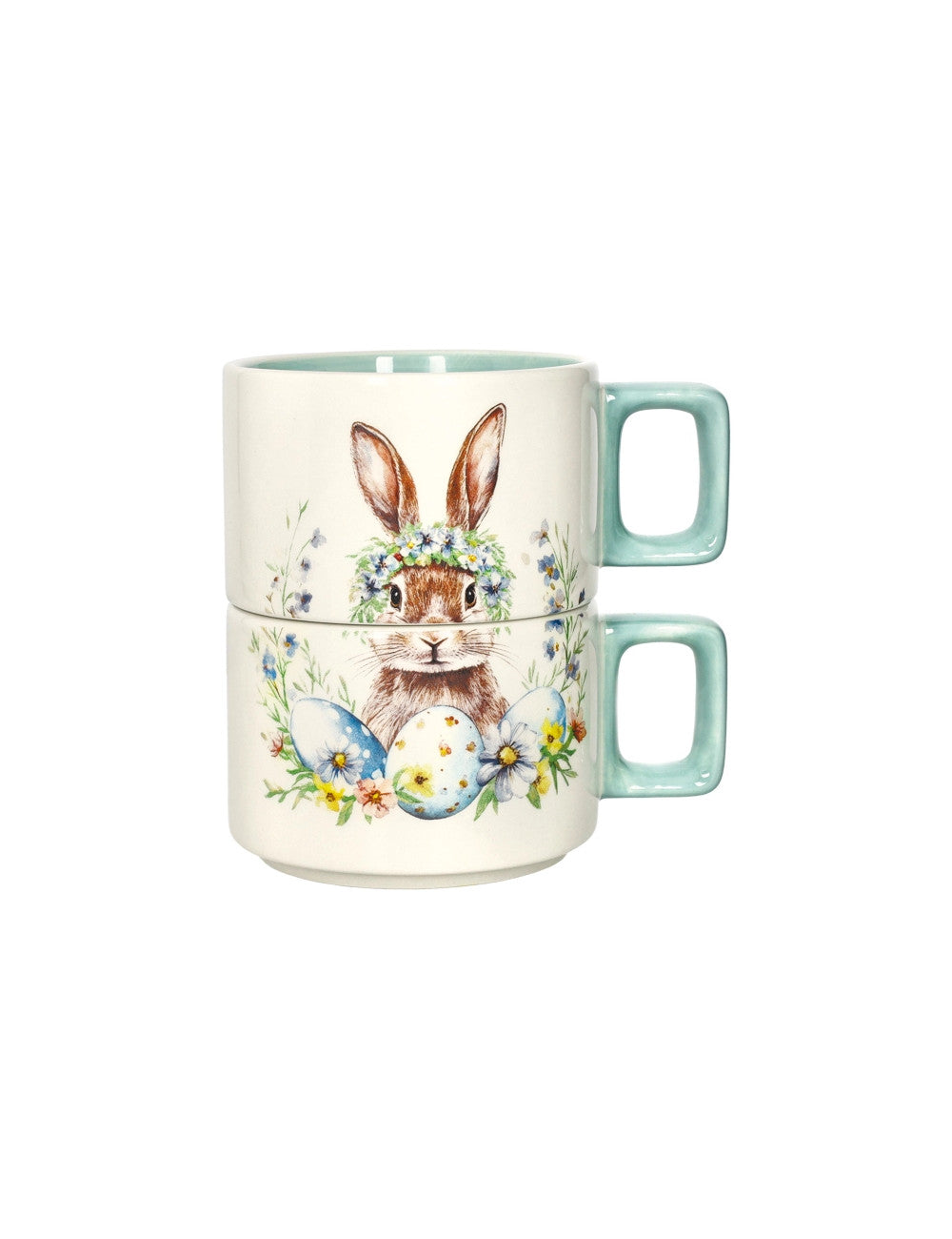 TAZZA IMPILABILE SWEET BUNNY TIFFANY SET 2 PZ DOLOMITE - BRANDANI