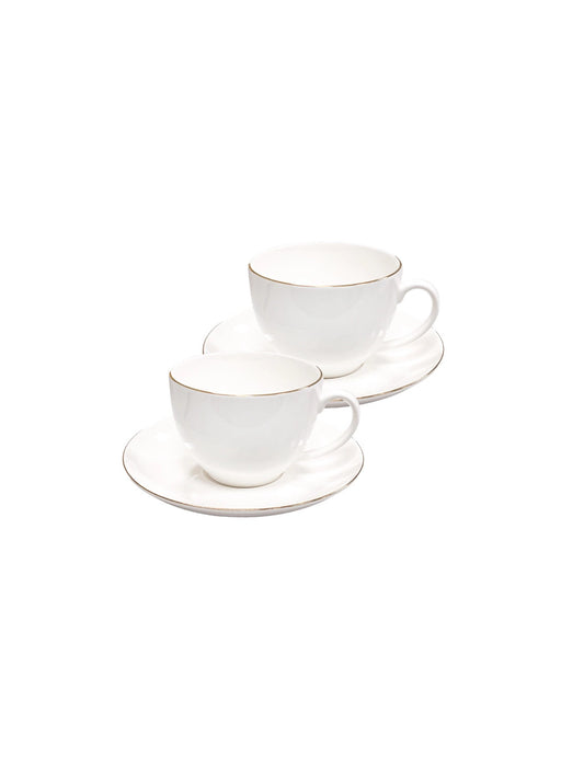 TAZZA THE' FILORO SET 2 PZ NEW BONE CHINA - BRANDANI