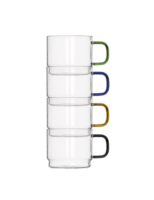 TAZZINA BRIDGE IMPILABILE COLORI ASSORTITI SET 4 PZ VETRO