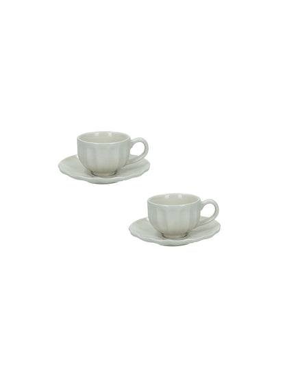 TAZZINA CAFFE' CALIPSO AVORIO SET 2 PZ STONEWARE