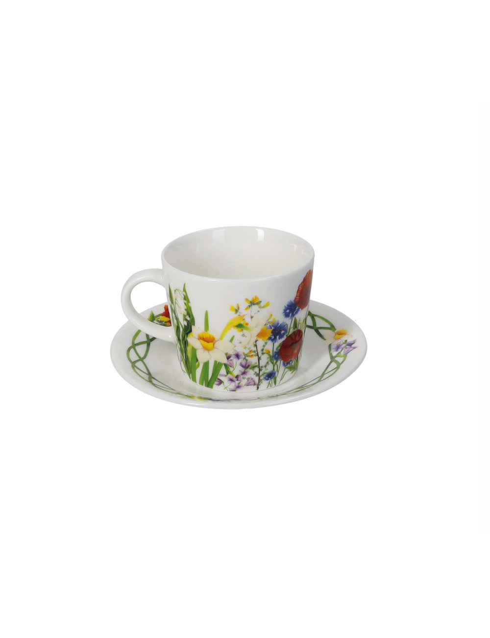 TAZZINA CAFFE' FIORI DI CAMPO SET 2 PEZZI NEW BONE CHINA