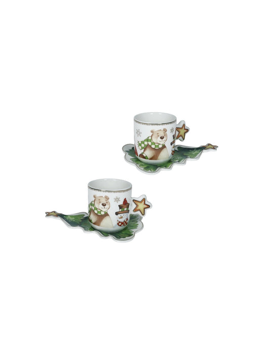 TAZZINA CAFFE RACCONTI SET 2 PZ NEW BONE CHINA BRANDANI