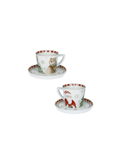 TAZZINA CAFFE' RACCONTI SET 2 PZ NEW BONE CHINA BRANDANI