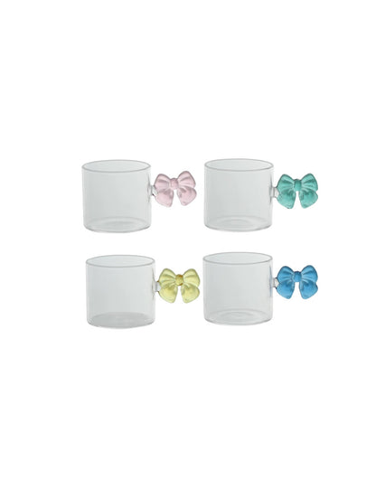 TAZZINA FIOCCO COLORI ASSORTITI SET 4 PZ VETRO