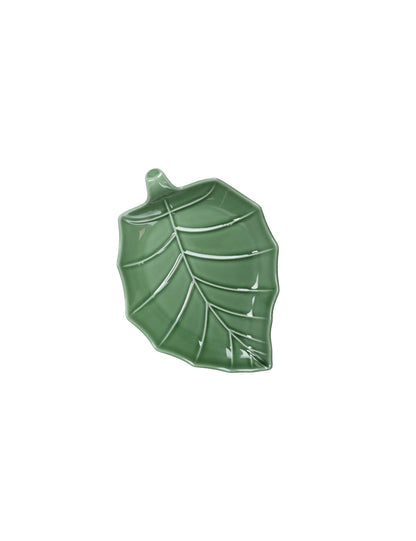 VASSOIETTO FOGLIA PIOPPO VERDE PORCELLANA