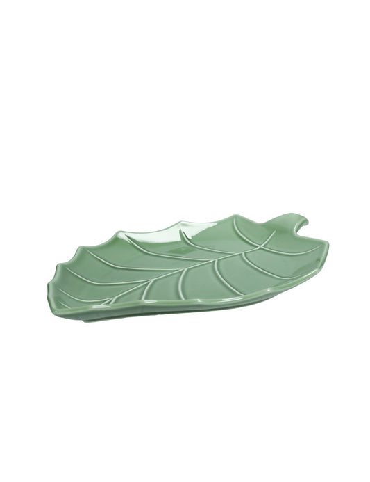 VASSOIETTO FOGLIA PIOPPO VERDE PORCELLANA