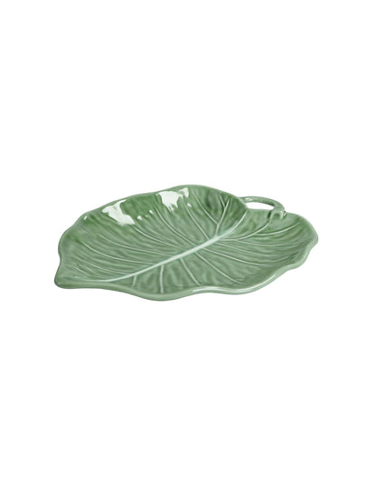 VASSOIO FOGLIA TIGLIO VERDE PORCELLANA
