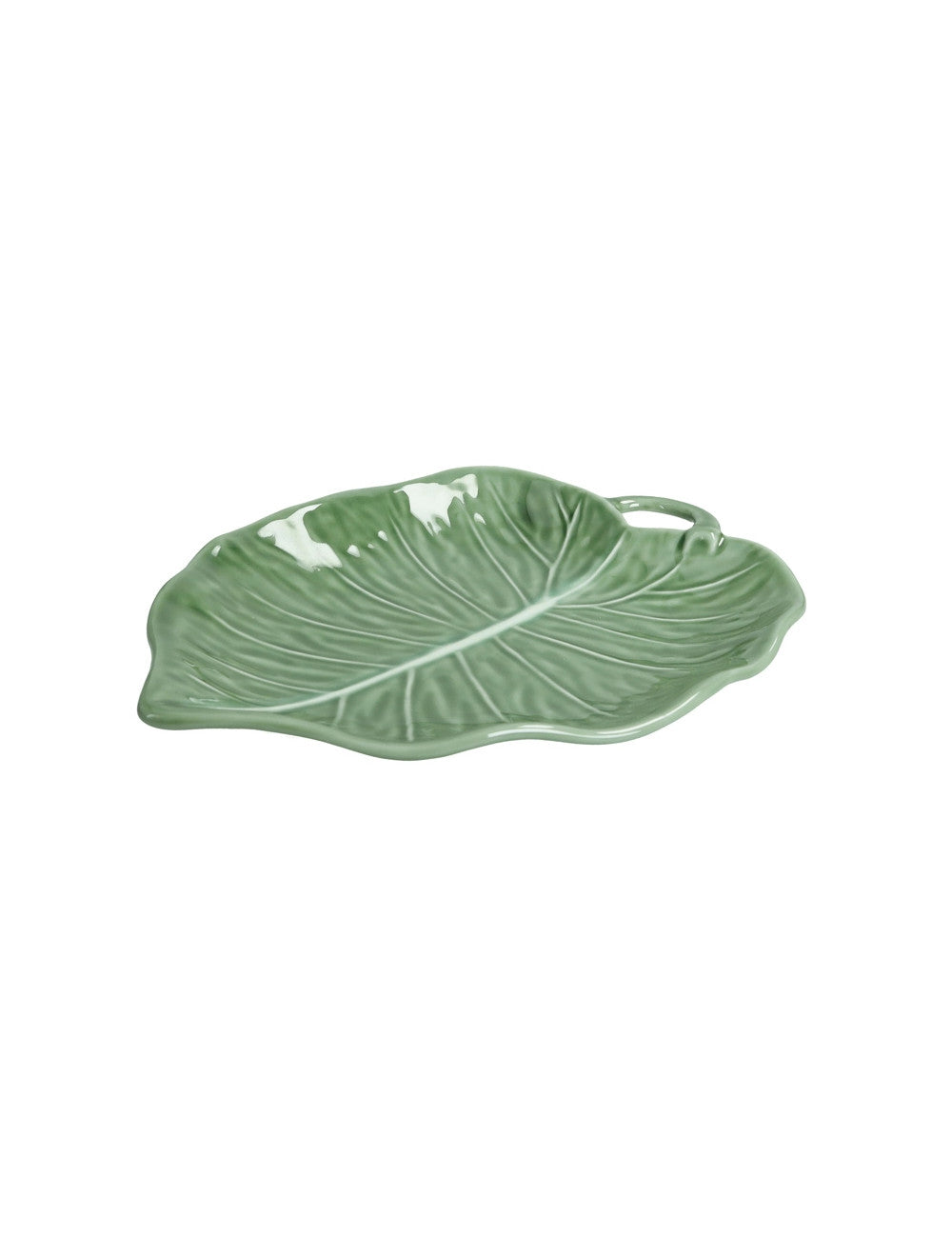 VASSOIO FOGLIA TIGLIO VERDE PORCELLANA