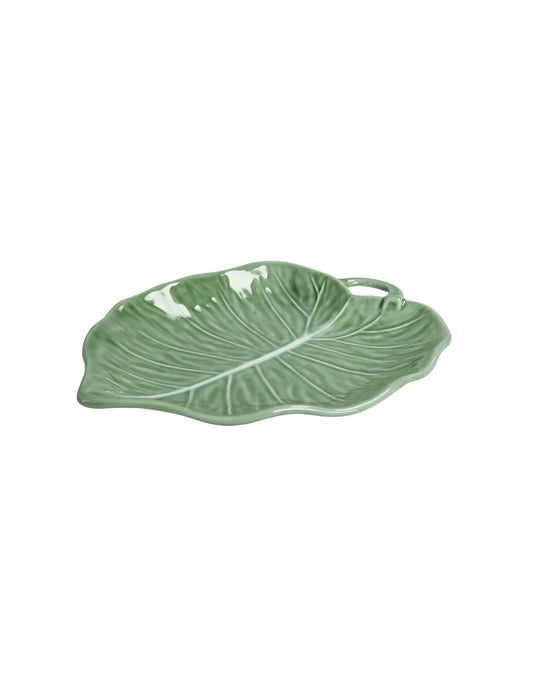 VASSOIO FOGLIA TIGLIO VERDE PORCELLANA